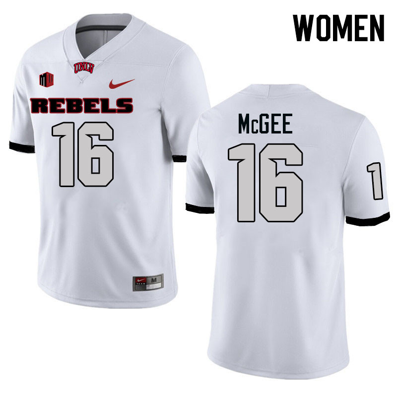 Women #16 Kayden McGee UNLV Rebels College Football Jerseys Stitched-White